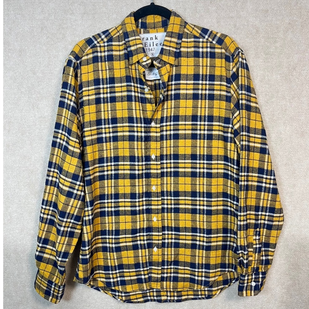 Frank & Eileen Finbar Orange Plaid Italian Woven Button Up Size‎ XS